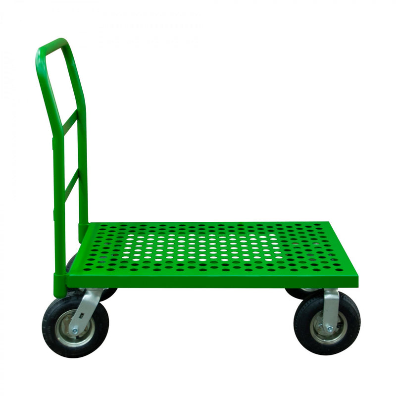Durham Platform Truck, 12 Gauge, 1000 lbs Capacity, 24 x 36, Perforated Flush Deck, Green