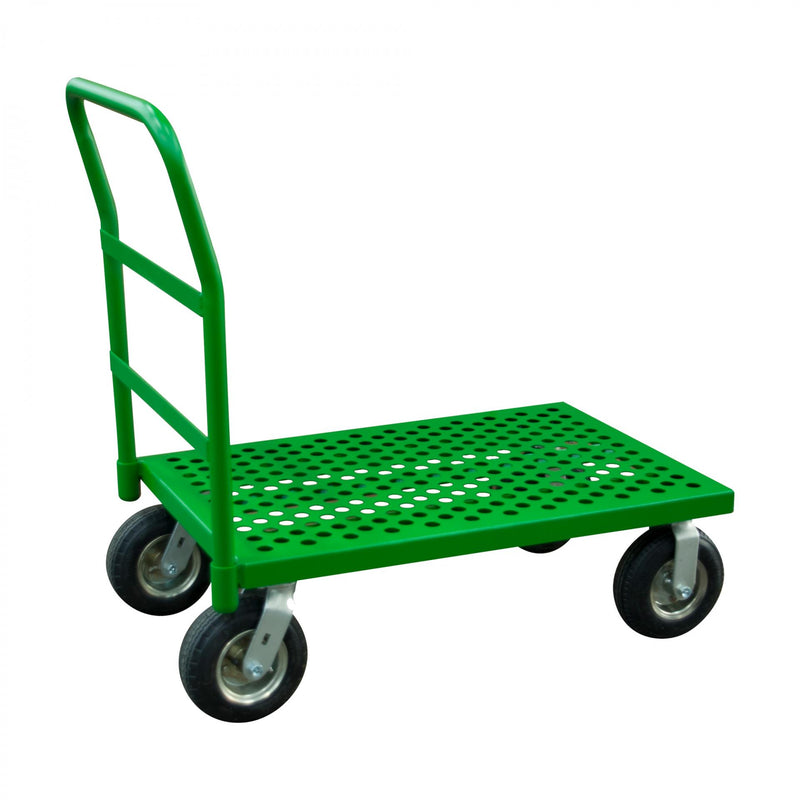 Durham Platform Truck, 12 Gauge, 1000 lbs Capacity, 24 x 36, Perforated Flush Deck, Green