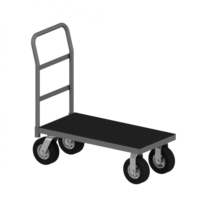 Durham Platform Truck, 12 Gauge, 1200 lbs Capacity, Non-Slip Vinyl Matting, 18 x 48, Flush Deck