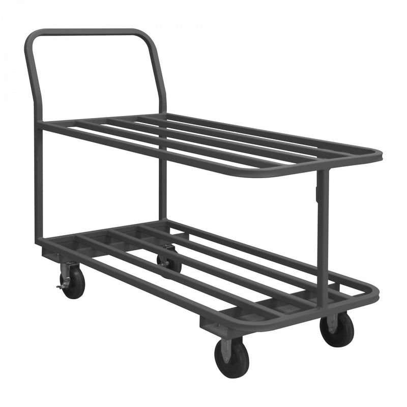 Durham Platform Truck, 14 Gauge, 1400 lbs Capacity, 2 Shelves, 18 x 48, Tubular Deck