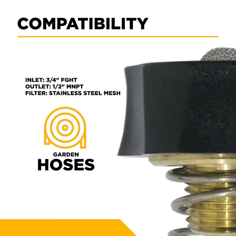 EZ-Grip Adapter Garden Hose Hex - Inlet: 3/4" FGHT x 1/2" MNPT BE Power Equipment