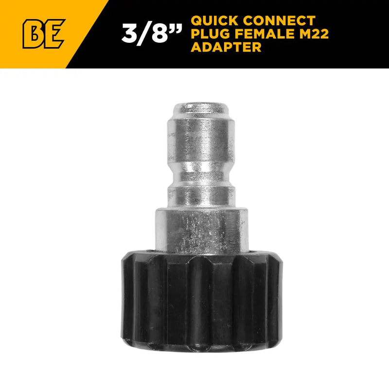 Female M22 x 3/8" Plug FNPT Adapter Fitting BE Power Equipment