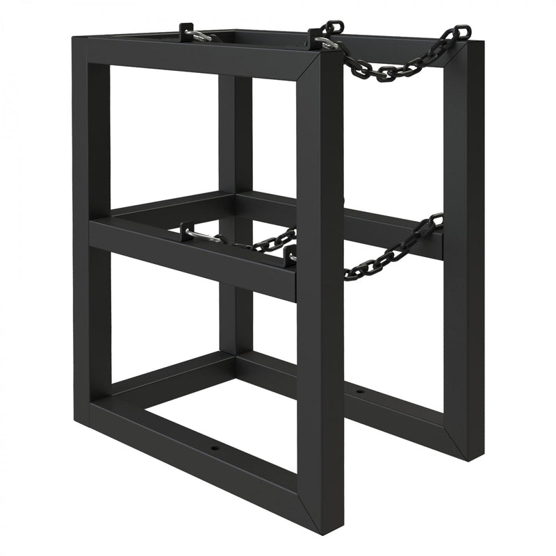Durham Gas Cylinder Rack, 2 Vertical Cylinders Capacity, 16 X 24 X 30, Black