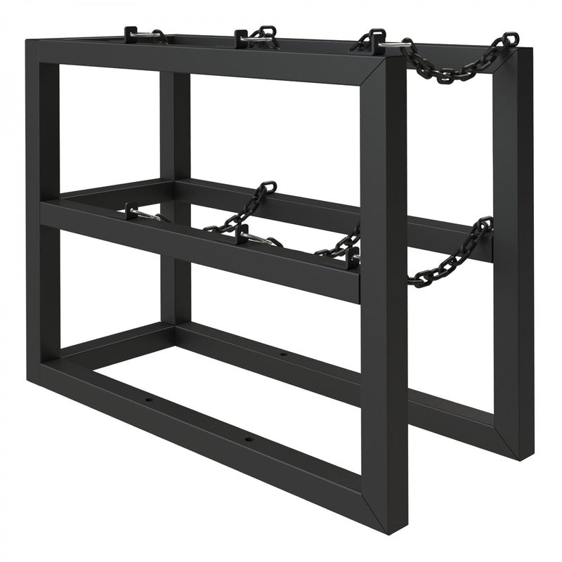 Durham Gas Cylinder Rack, 3 Vertical Cylinders Capacity, 16 X 36 X 30, Black