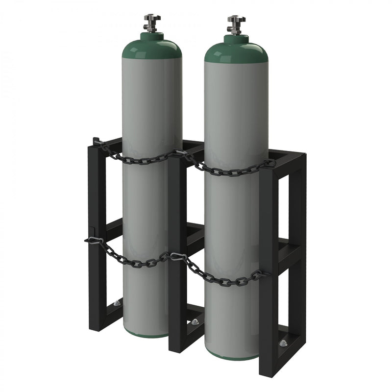 Durham Gas Cylinder Rack, 2 Vertical Cylinders Capacity, 30 X 12 X 30, Black
