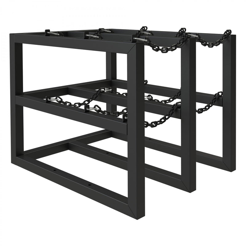 Durham Gas Cylinder Rack, 6 Vertical Cylinders Capacity, 30 X 36 X 30, Black