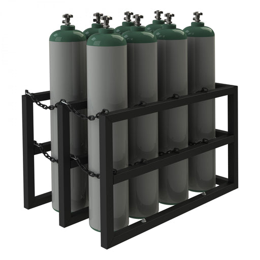 Durham Gas Cylinder Rack, 8 Vertical Cylinders Capacity, 30 X 48 X 30, Black