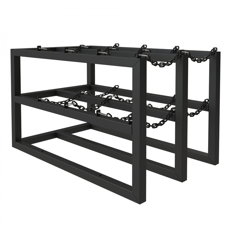 Durham Gas Cylinder Rack, 8 Vertical Cylinders Capacity, 30 X 48 X 30, Black