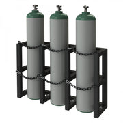 Durham Gas Cylinder Rack, 3 Vertical Cylinders Capacity, 44 X 12 X 30, Black