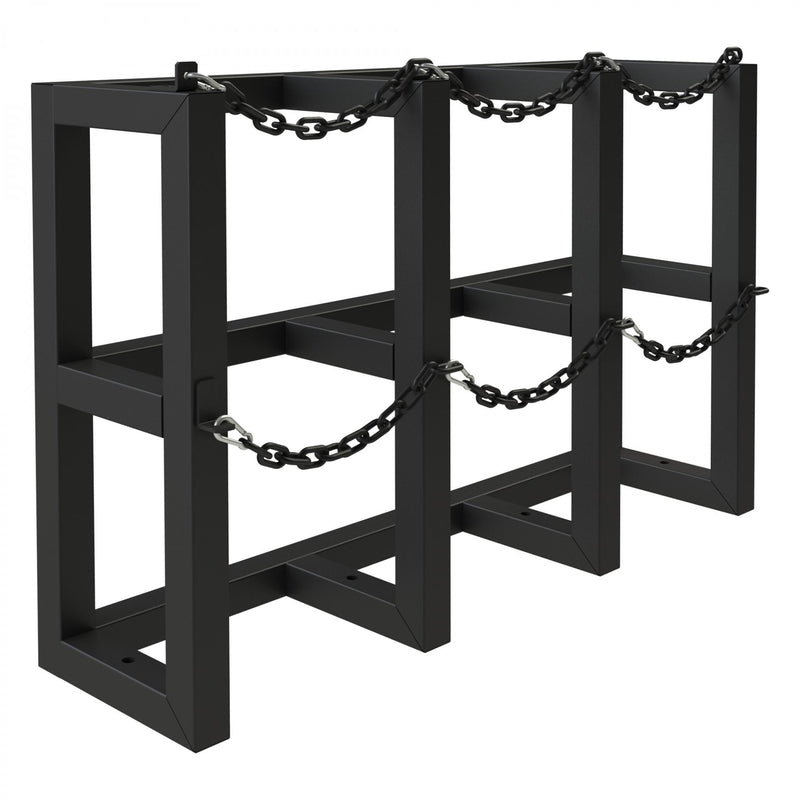 Durham Gas Cylinder Rack, 3 Vertical Cylinders Capacity, 44 X 12 X 30, Black
