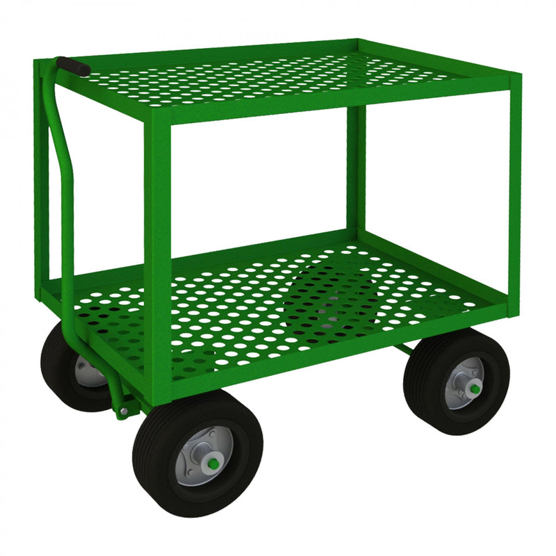 Durham 5Th Wheel Garden Truck With 10" x 2-3/4" Semi-Pneumatic Wheels, 2 Perforated Shelves
