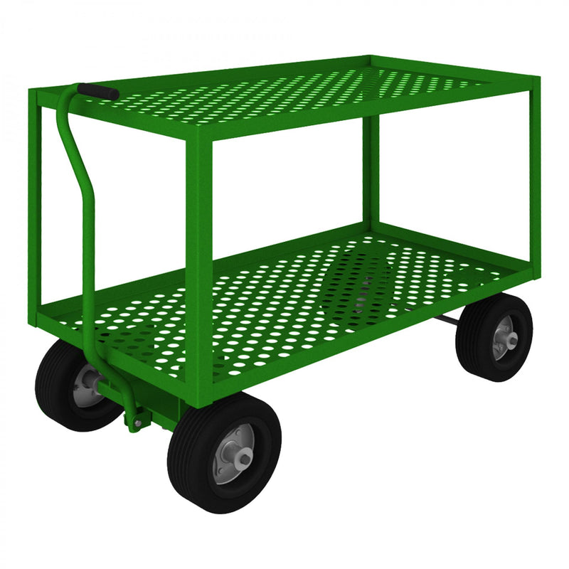Durham 5Th Wheel Garden Truck With 10" x 2-3/4" Semi-Pneumatic Wheels, 2 Perforated Shelves