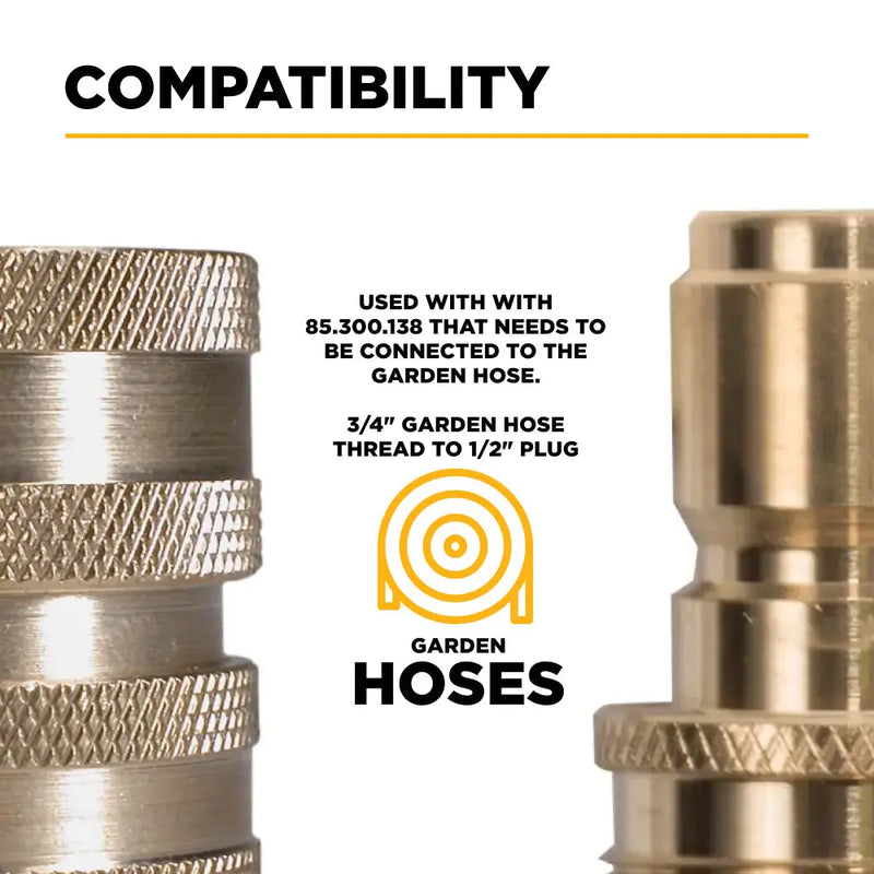 Garden Hose to 1/2" Plug, Packaged BE Power Equipment