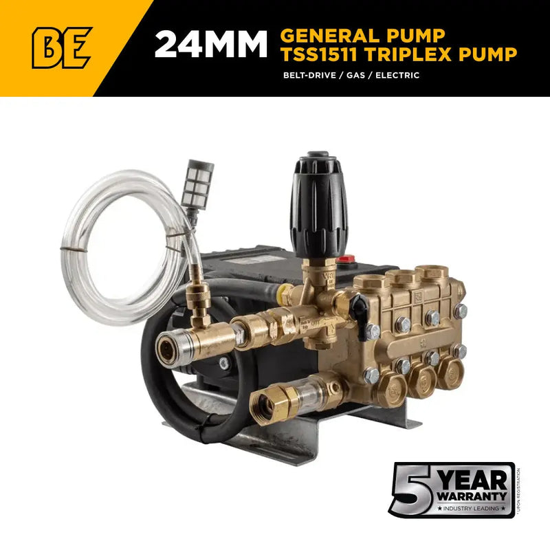General Pump TSS1511 Triplex Pump – 4.2 GPM, 4,200 PSI, 24 mm Shaft BE Power Equipment