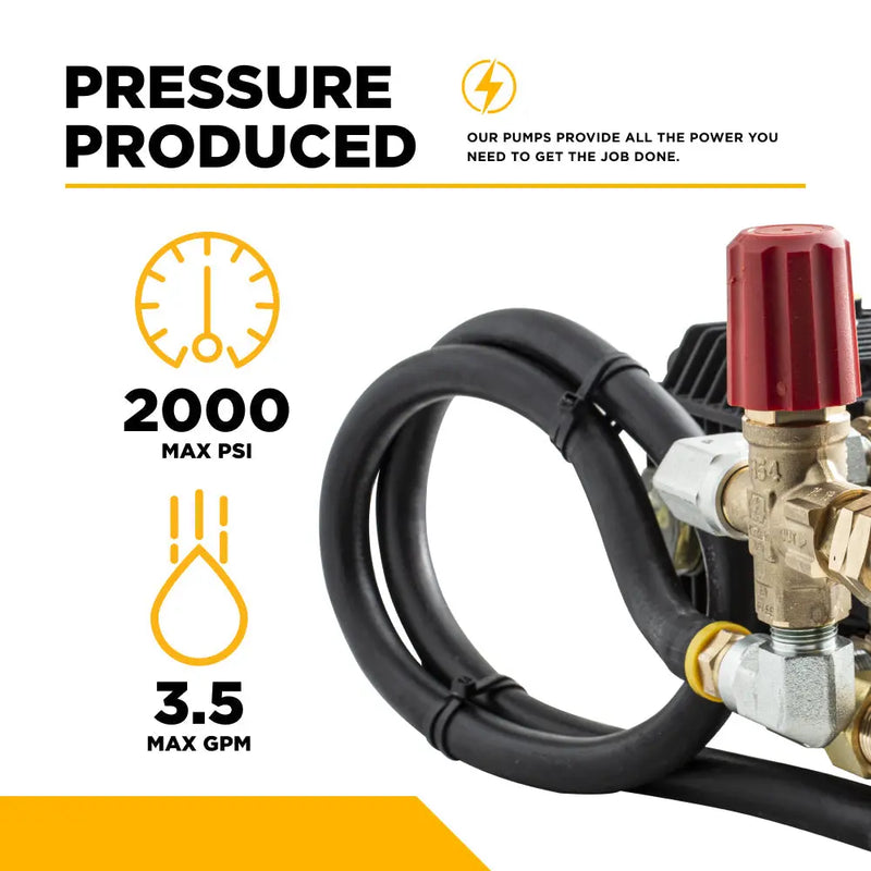 General Pump TT2035EBF Pump Assembly – 3.5 GPM, 2,000 PSI, 3/4" Shaft BE Power Equipment