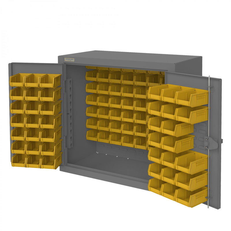 Durham Counter Top Cabinet, 12 Gauge, 96 Yellow Bins, 36 x 20 x 36