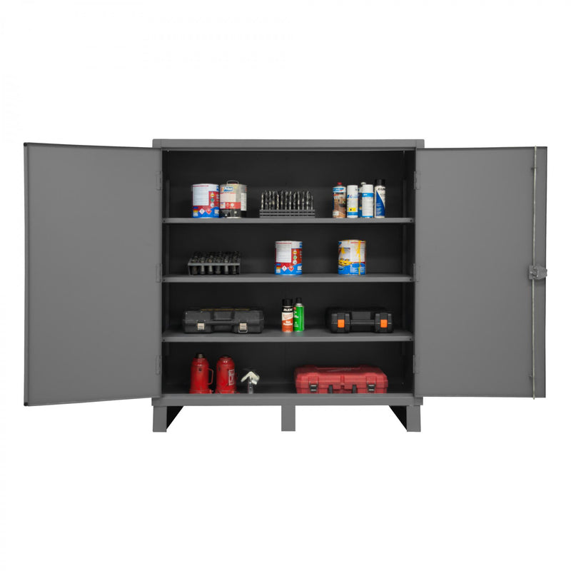 Durham Extra Heavy Duty Cabinet, 12 Gauge, 60 x 24 x 66, 3 Adjustable Shelves, Recessed Doors