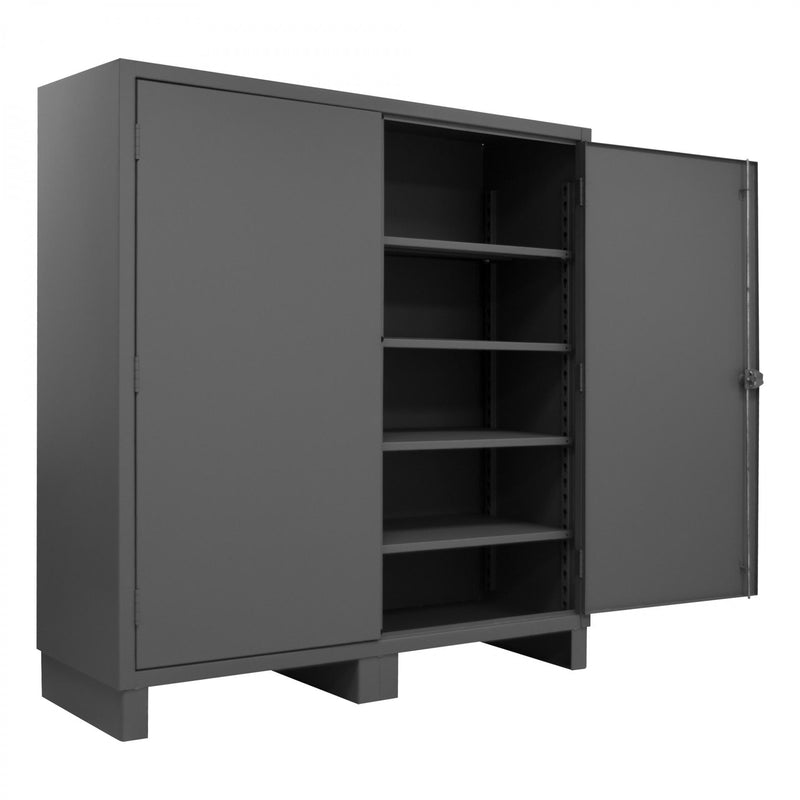 Durham Extra Heavy Duty Cabinet, 12 Gauge, 72 x 24 x 78, 4 Adjustable Shelves, Recessed Doors