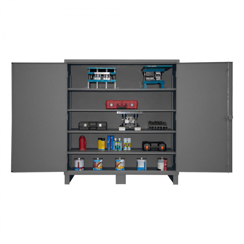 Durham Extra Heavy Duty Cabinet, 12 Gauge, 72 x 24 x 78, 4 Adjustable Shelves, Recessed Doors