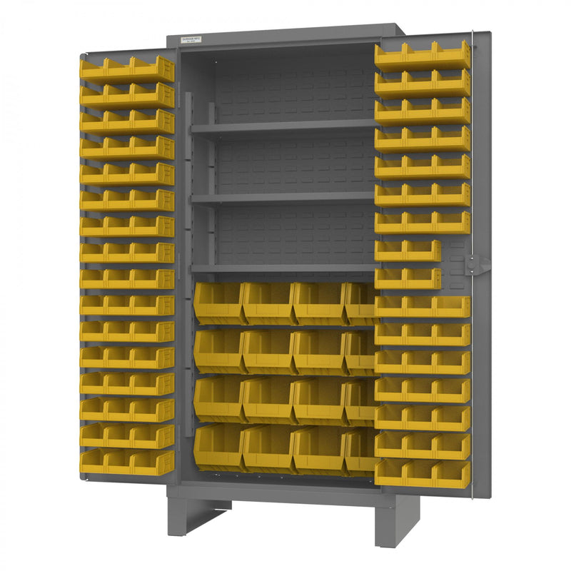 Durham Cabinet, 12 Gauge, 3 Shelves, 110 Yellow Bins, 36 x 24 x 78