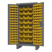 Durham Cabinet, 12 Gauge, 126 Yellow Bins, 36 x 24 x 78, Gray