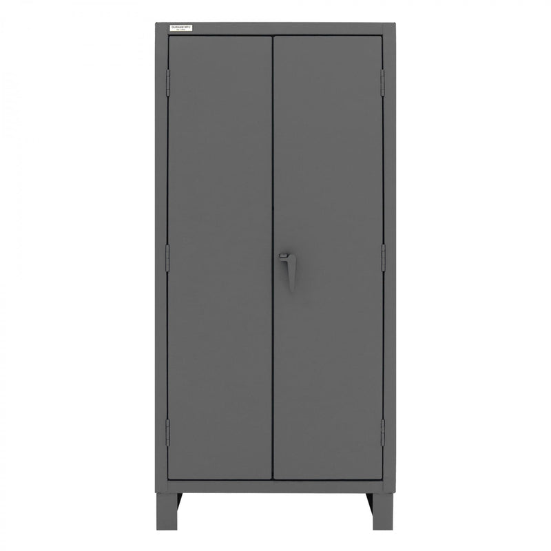 Durham Extra Heavy Duty Cabinet, 12 Gauge, 36 x 24 x 78, 2 Adjustable Shelves, 60 Blue Bins