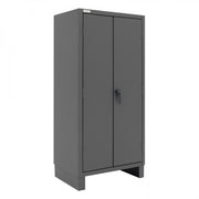 Durham Extra Heavy Duty Cabinet, 12 Gauge, 36 x 24 x 78, 2 Adjustable Shelves, 60 Blue Bins