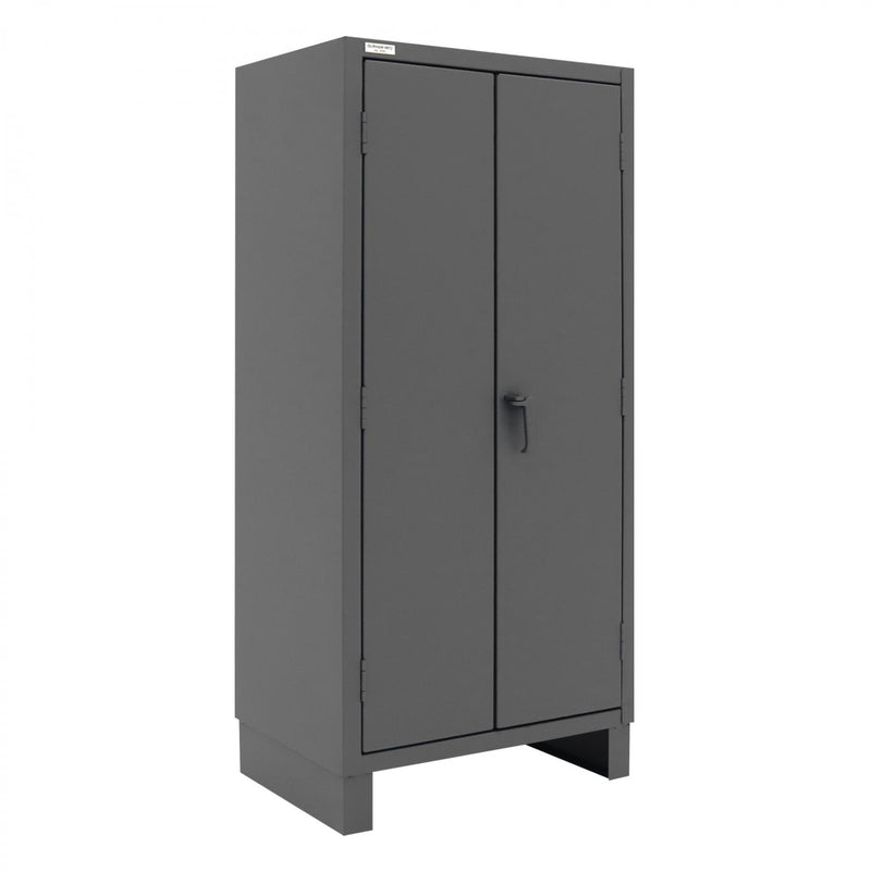 Durham Extra Heavy Duty Cabinet, 12 Gauge, 36 x 24 x 78, 2 Adjustable Shelves, 60 Yellow Bins