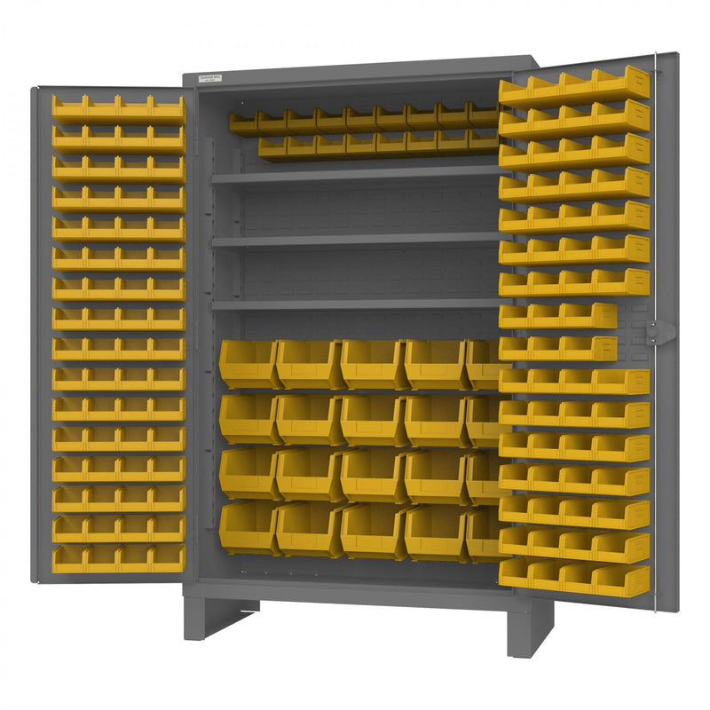 Durham Cabinet, 12 Gauge, 3 Shelves, 164 Yellow Bins, 48 x 24 x 78
