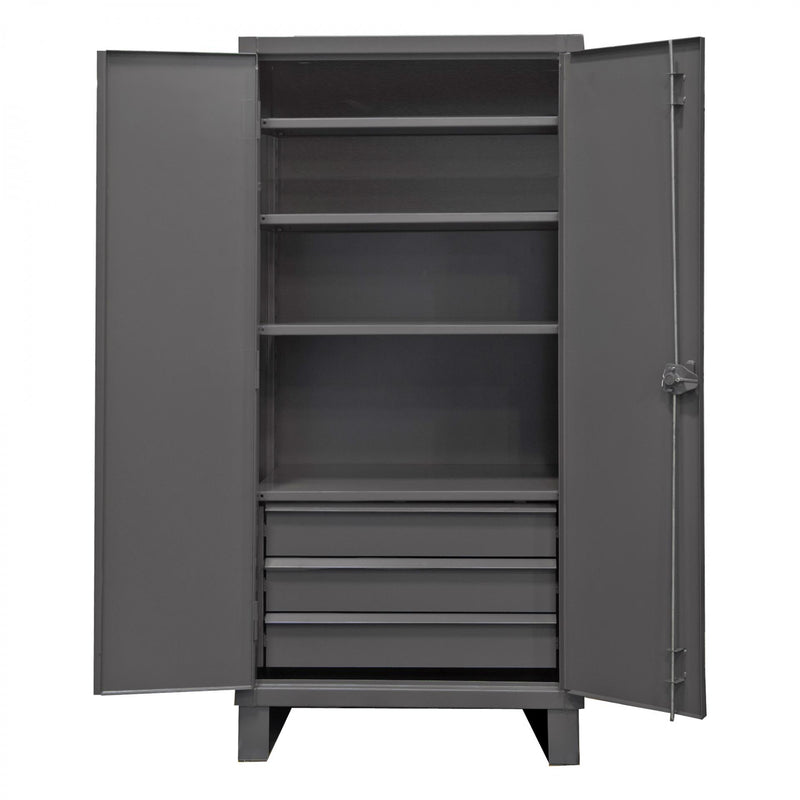 Durham Extra Heavy Duty Cabinet, 12 Gauge, 36 x 24 x 78, 4 Adjustable Shelves, Recessed Doors