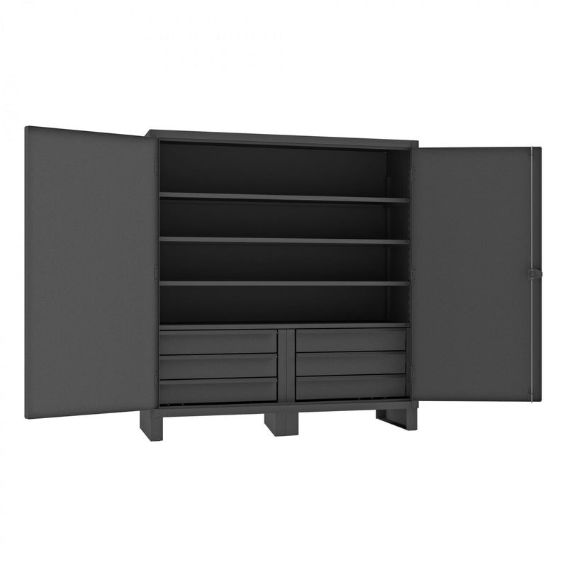 Durham Extra Heavy Duty Cabinet, 12 Gauge, 72 x 24 x 78, 4 Adjustable Shelves, Recessed Doors