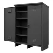 Durham Outdoor Cabinet, 12 Gauge, 60-3/8 x 26-11/16 x 80-5/16, 4 Adjustable Shelves