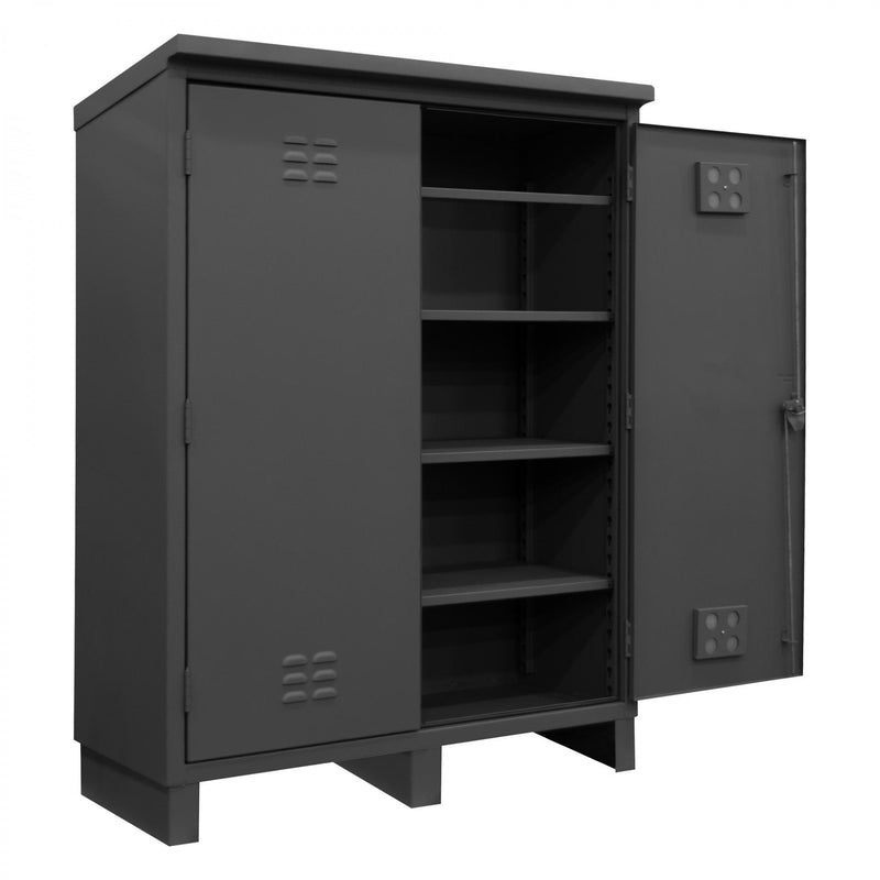 Durham Outdoor Cabinet, 12 Gauge, 60-3/8 x 26-11/16 x 80-5/16, 4 Adjustable Shelves