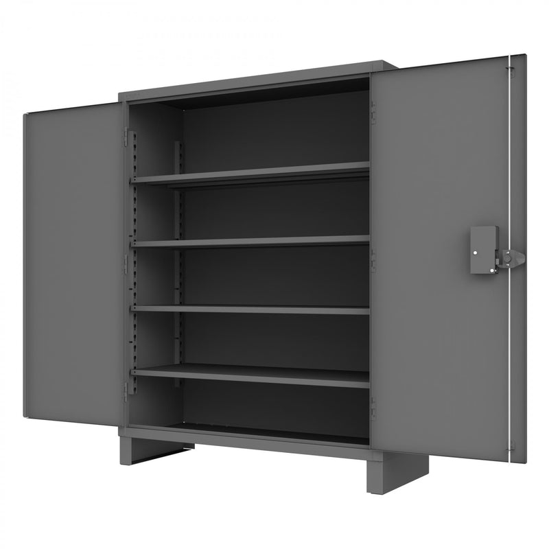 Durham Access Control Cabinet, 14 Gauge, 60 x 24 x 78, 4 Adjustable Shelves, Recessed Doors