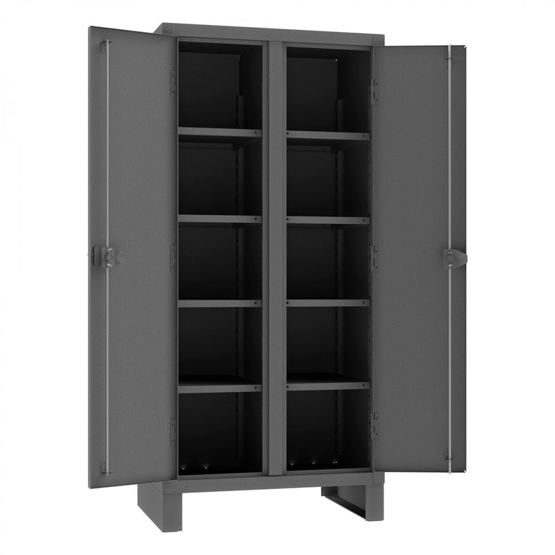 Durham Double Shift Cabinet, 12 Gauge, 36 x 24 x 78, 8 Adjustable Shelves, Recessed Doors
