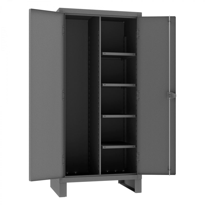 Durham Maintenance Cabinet, 12 Gauge, 36 x 24 x 78, 4 Adjustable Shelves, Recessed Doors
