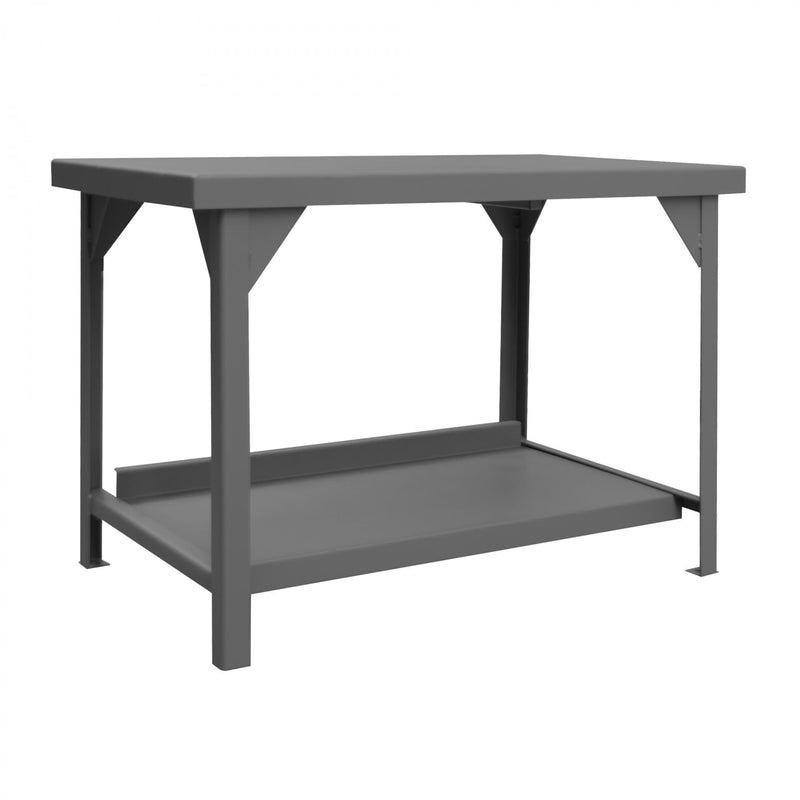 Durham Extra Heavy Duty Workbench, 60 x 36, 3/16" Steel Top with Angle Iron Frame