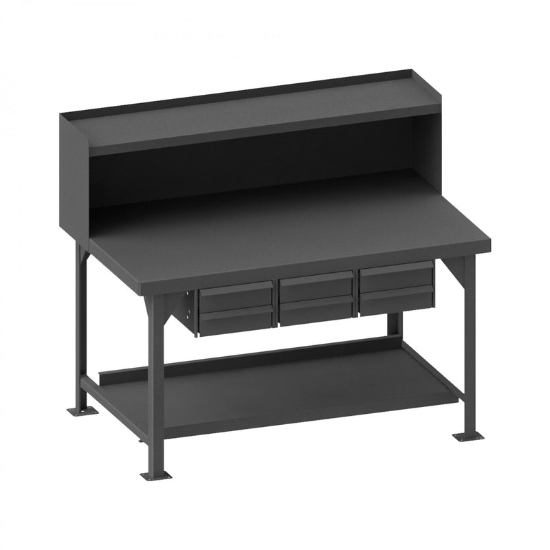 Durham Extra Heavy Duty Workbench, 60 x 36, 3/16" Steel Top with Angle Iron Frame