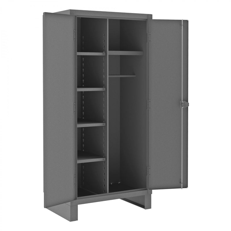 Durham Wardrobe Cabinet, 12 Gauge, 36 x 24 x 78, 1 Fixed Shelf, 4 Adjustable Shelves, Hanger Bar