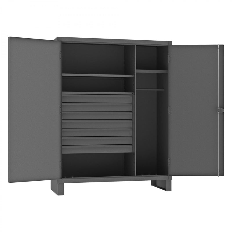 Durham Wardrobe Cabinet, 12 Gauge, 48 x 24 x 78, 1 Fixed Shelf, 2 Adjustable Shelves, Hanger Bar