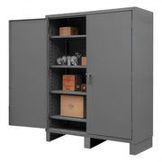 Durham Wardrobe Cabinet, 12 Gauge, 60 x 24 x 78, 1 Fixed Shelf, 4 Adjustable Shelves, Hanger Bar