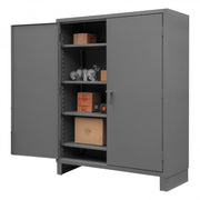 Durham Wardrobe Cabinet, 12 Gauge, 48 x 24 x 78, 1 Fixed Shelf, 4 Adjustable Shelves, Hanger Bar