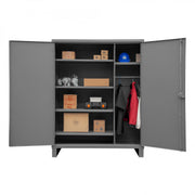 Durham Wardrobe Cabinet, 12 Gauge, 48 x 24 x 78, 1 Fixed Shelf, 4 Adjustable Shelves, Hanger Bar