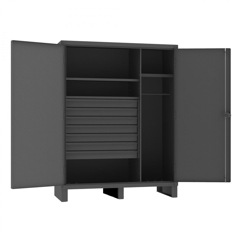 Durham Wardrobe Cabinet, 12 Gauge, 60 x 24 x 78, 1 Fixed Shelf, 2 Adjustable Shelves, Hanger Bar