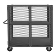 Durham Security Mesh Truck, 24 x 48, 6" x 2" Phenolic Casters, (2) Rigid, (2) Swivel