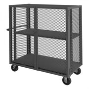 Durham Security Mesh Truck, 24 x 48, 6" x 2" Phenolic Casters, (2) Rigid, (2) Swivel