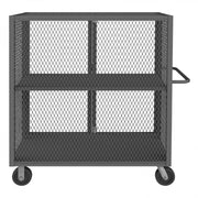 Durham Security Mesh Truck, 24 x 48, 6" x 2" Phenolic Casters, (2) Rigid, (2) Swivel
