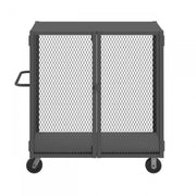 Durham Cage Truck, 24 x 48, Double Door, 6" x 2" Phenolic Casters, (2) Rigid, (2) Swivel, Low Deck