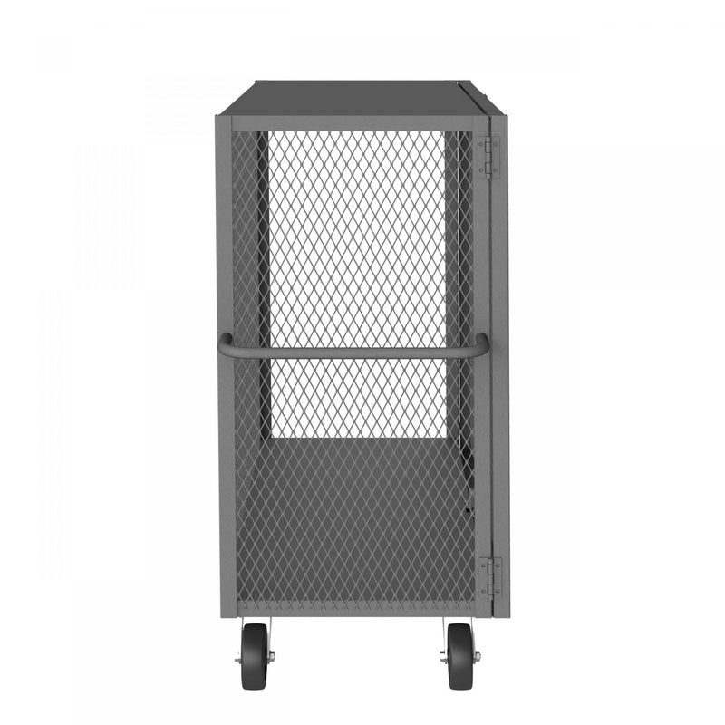 Durham Cage Truck, 24 x 48, Double Door, 6" x 2" Phenolic Casters, (2) Rigid, (2) Swivel, Low Deck