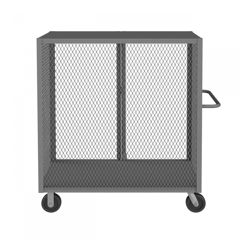 Durham Cage Truck, 24 x 48, Double Door, 6" x 2" Phenolic Casters, (2) Rigid, (2) Swivel, Low Deck